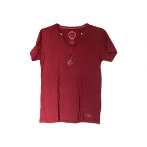 Life Is Good 100% Cotton Red T Shirt Women’s Medium